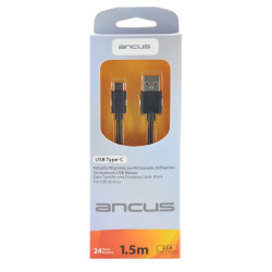 Καλώδιο σύνδεσης Ancus USB-C 2,1Α Μαύρο 1.5m
